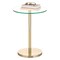 mDesign Metal/Glass Top Round Accent Side/End Drink Table Furniture
